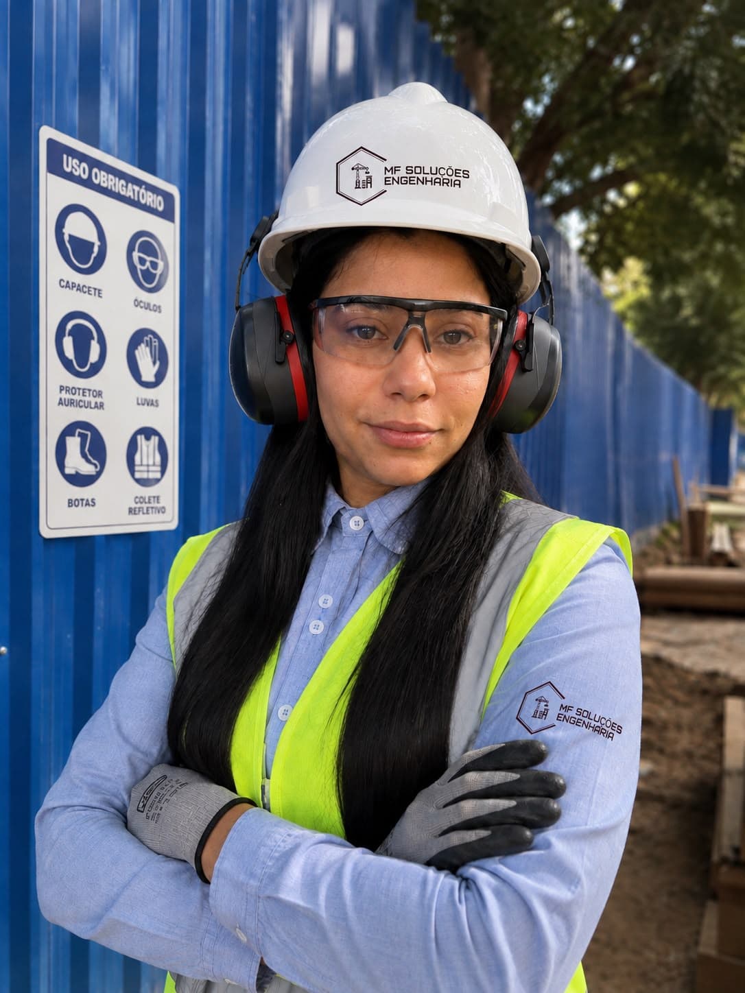 Responsável técnica da MF Soluções Engenharia em obra